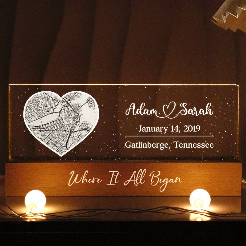 Personalized Led Lights Custom Map Sweet Gift For Couples