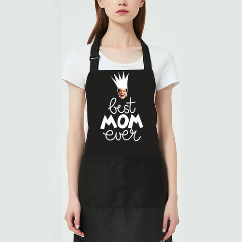Personalized Picture Apron Warm Gift for Mother "Best Mom Ever"