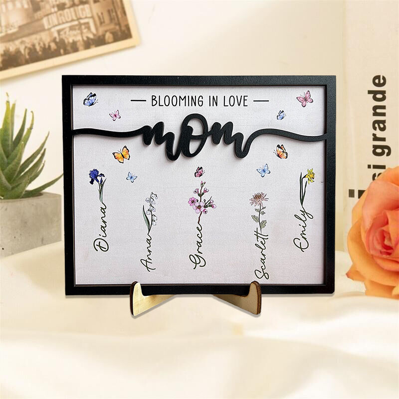 Personalized Birthflower Frame with Custom Name Warm Mother's Day Gift
