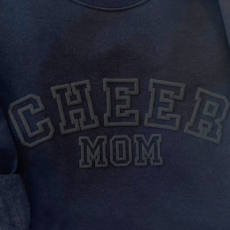Personalized Sweatshirt Puff Print Cheer Mom with Custom Messages Creative Gift for Mother's Day
