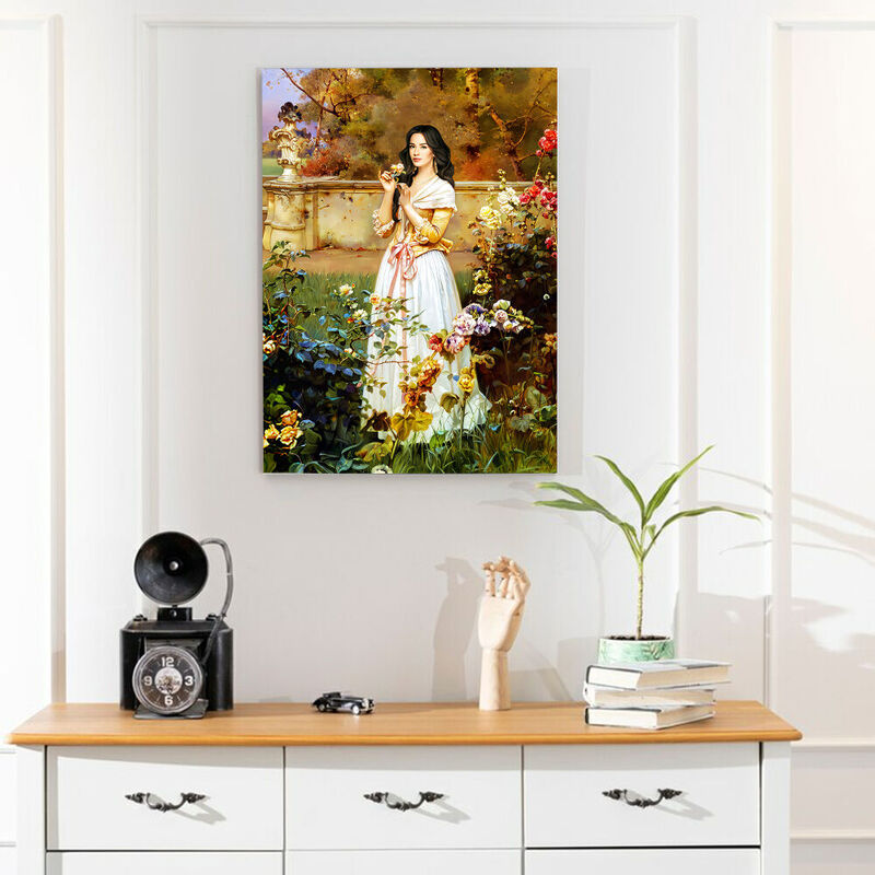 Customized Head Photo Royal Frame Portrait for Her the Lady in the Rose Garden