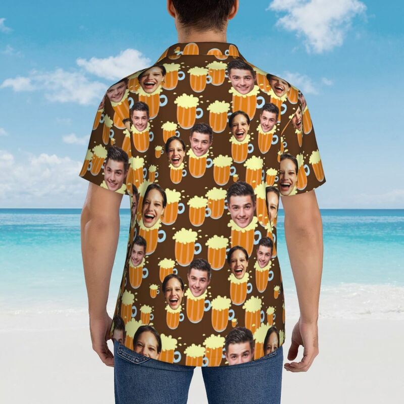 Personalisierte Hawaii-Hemden Unisex mit Bierdrucken als tolle Geschenke für die Familie Oktoberfest Geschenk