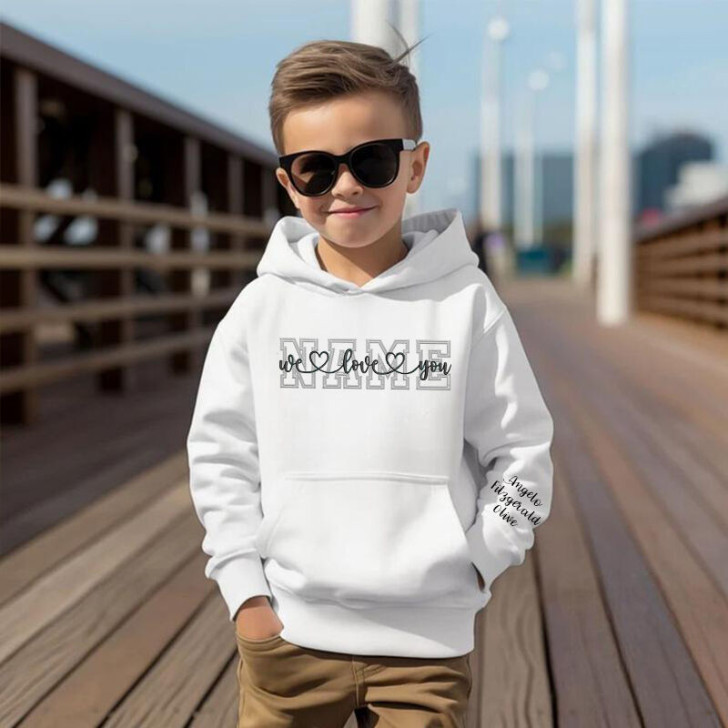 Personalized Kids Embroidered Hoodies With Custom Family Names Warm Gifts For Children