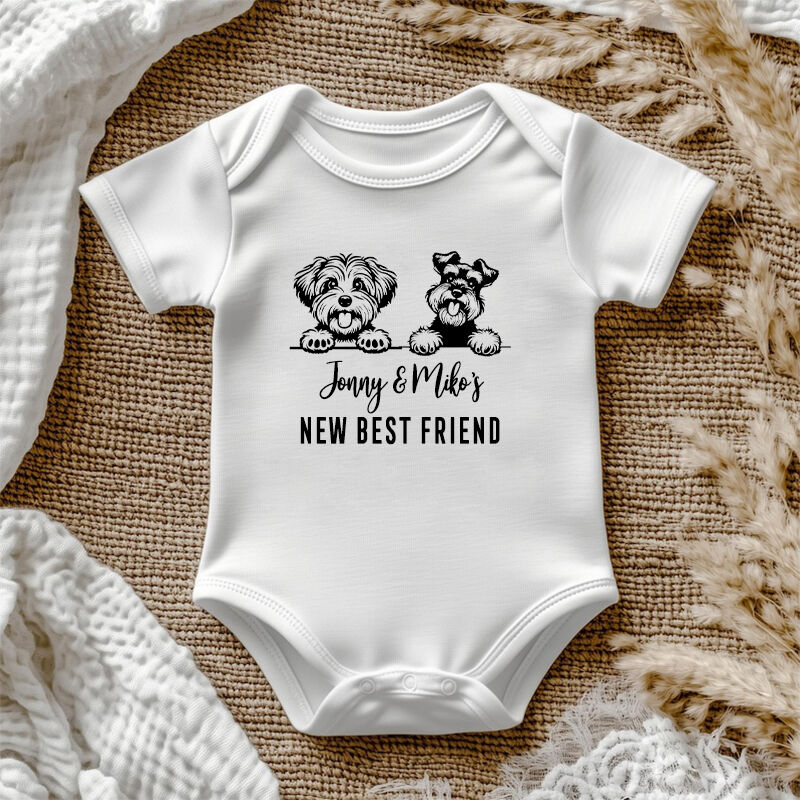 Onesie Bébé Personnalisee Photo d'un animal de compagnie en option Cadeau de naissance parfait pour les amoureux des animaux de compagnie