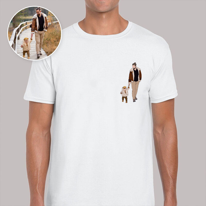 Personalisiertes T-Shirt Individuelles Papa und Kinder Foto Design Attraktives Geschenk zum Vatertag