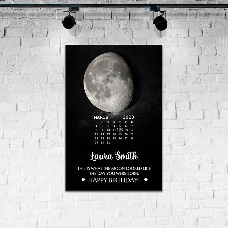 Personalisierte Mondphasen-Leinwand mit individuellem Namen Kreatives Geschenk für Ihre Liebe