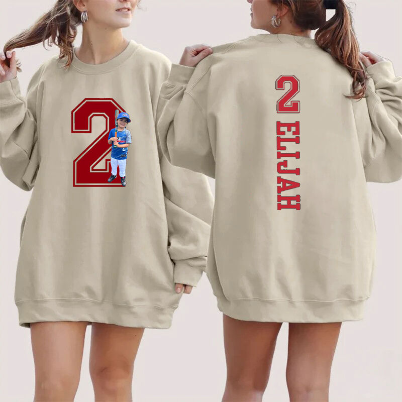 Sudadera personalizada con foto personalizada con tu número y nombre. Regalo único para amantes del deporte.