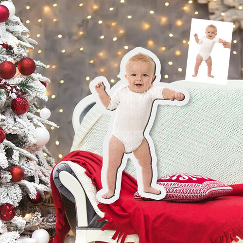 Individuelles Ganzkörperkissen 3D Porträt Personalisiertes Fotokissen Witziges Geschenk für Baby