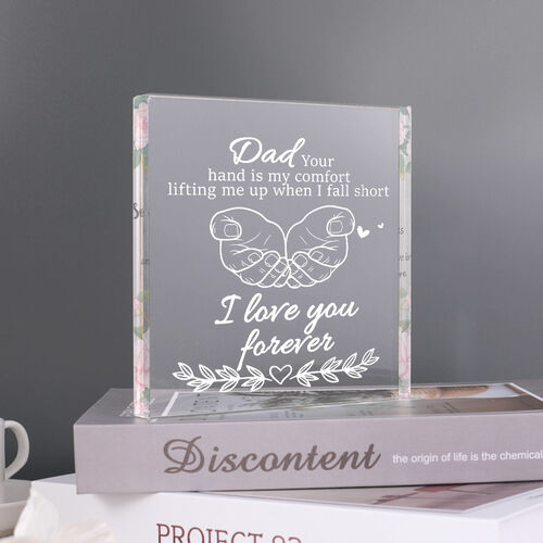 Gift for Father "Your Hand Is My Comfort" Square Acrylic Plaque