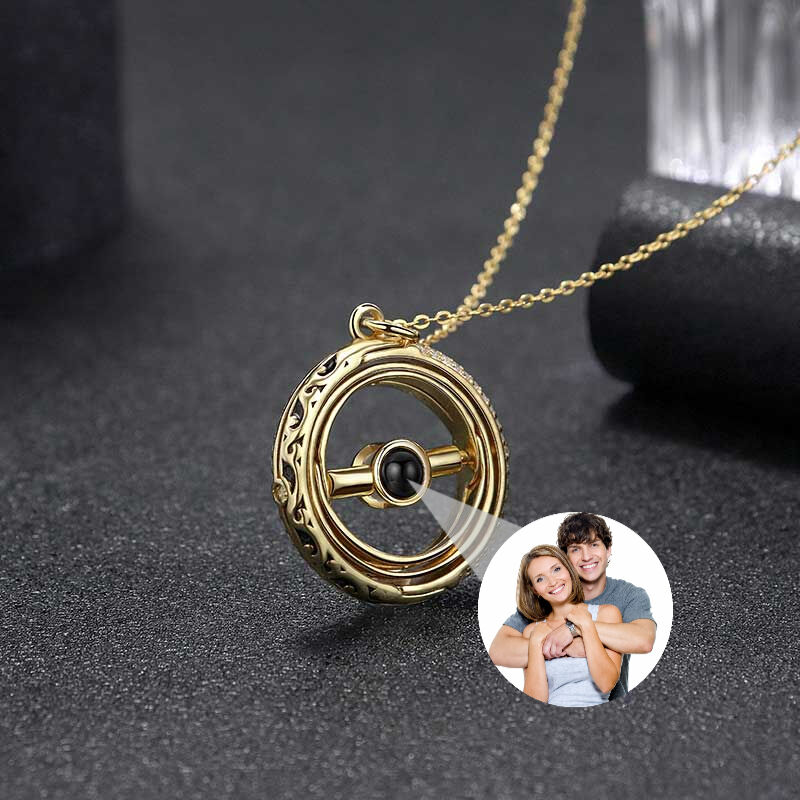 Personalized Photo Projection Necklace With Astronomical Ball