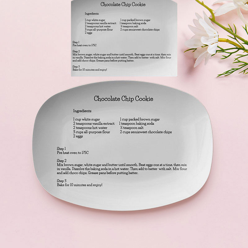 Custom Recipe Picture Plate Creative Gift for Grandmother