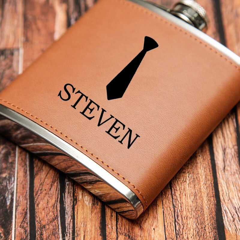 Personalized Name Wine Pot with Tie Pattern Elegant Gift for Him