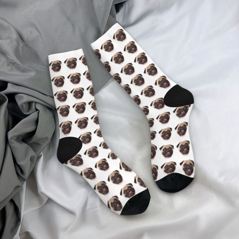 Gepersonaliseerde sokken met gezicht en hondenfoto