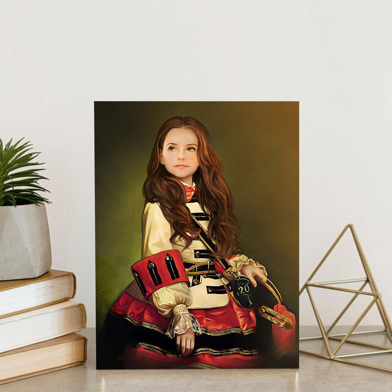 "The Adventurous Princess" Customized Head Photo Vintage Royal Portraits