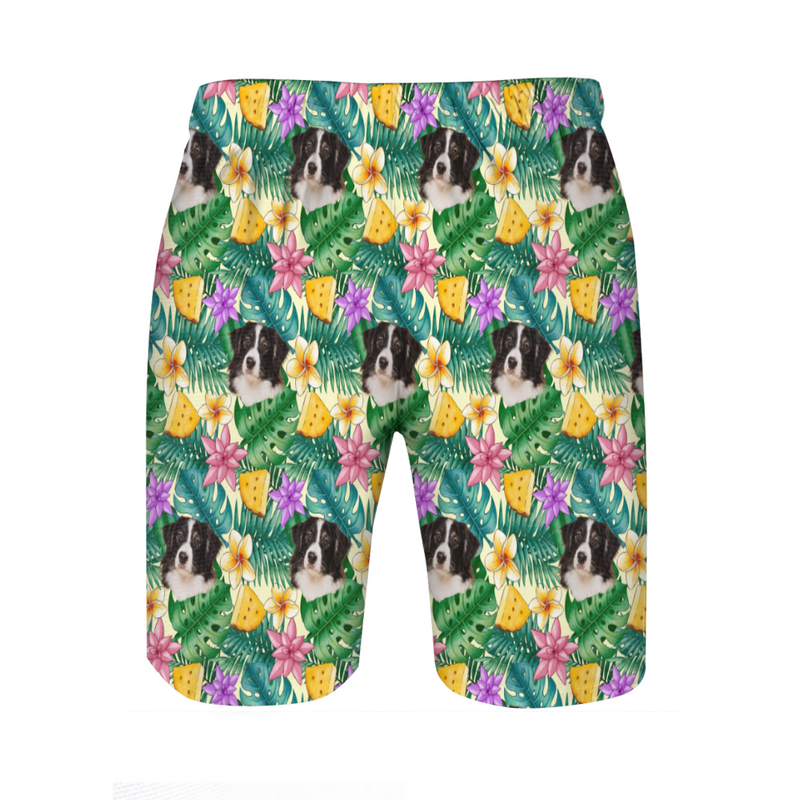 Personalized Picture Men's Colorful Beach Shorts Beautiful Present for Dad