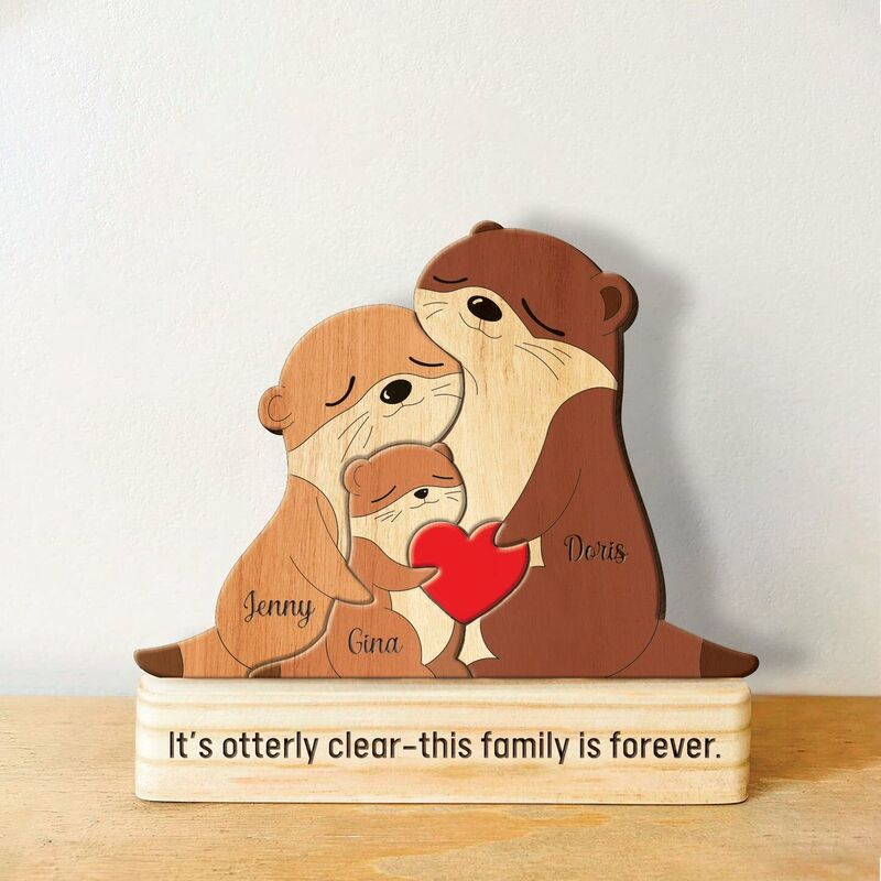 Personalized Wooden Mouse Family Puzzle Cute Gift For Christmas