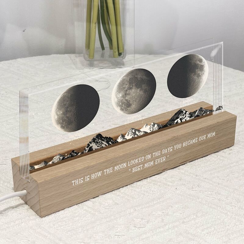 Personalized Led Light Customized Moon Phase Warm Gift For Mom