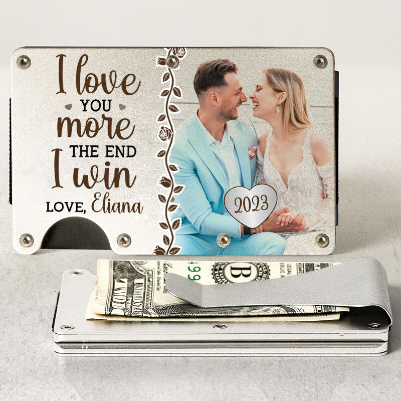 Personalisierte Metall-Kartenhalter Ich liebe dich mehr Süße Valentinstag Geschenk
