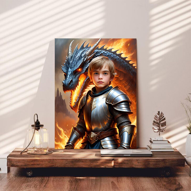 Personalized Warrior Portraits with Custom Face Swap Wonderful Gift for Child