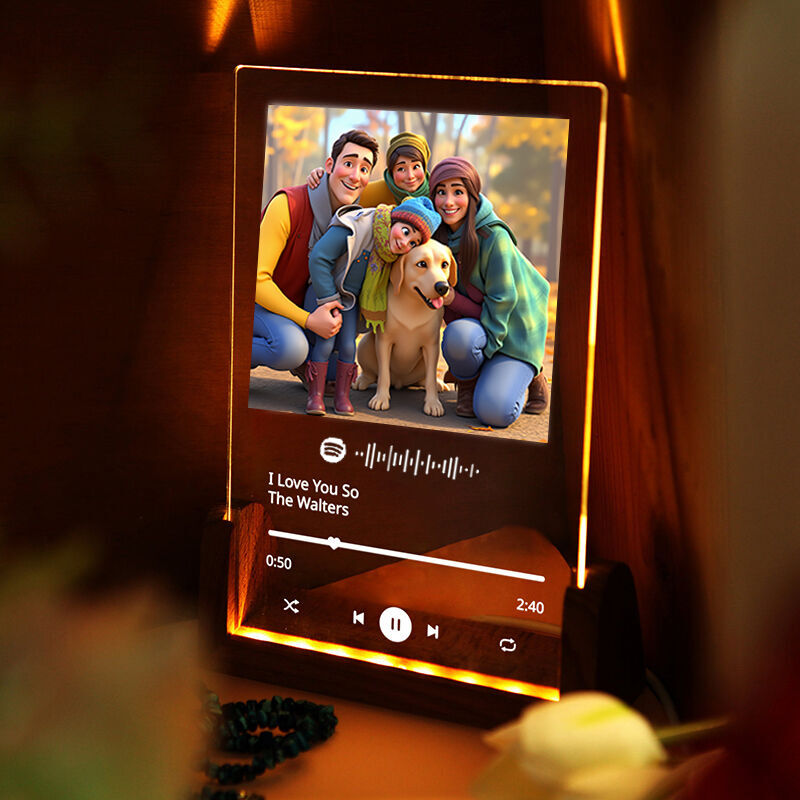 Personalized Picture Acrylic Lamp Cute Present for Dear Family
