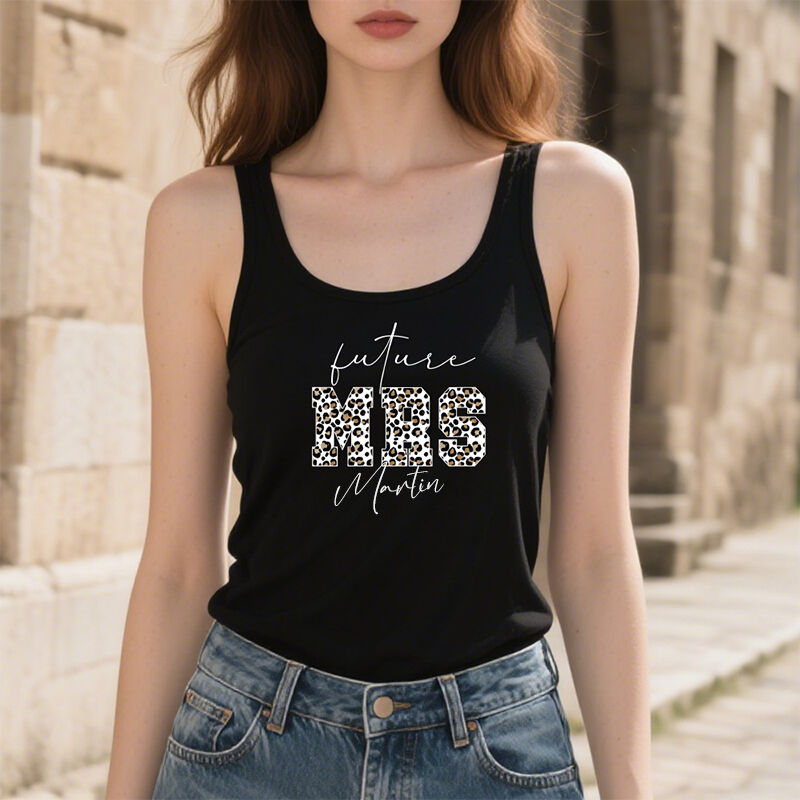 Personalized Tank Top Future Mrs Leopard Print Chic Design Perfect Gift for Her Lovers