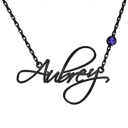 "Your Name" Personalized Name Necklace with Birthstone