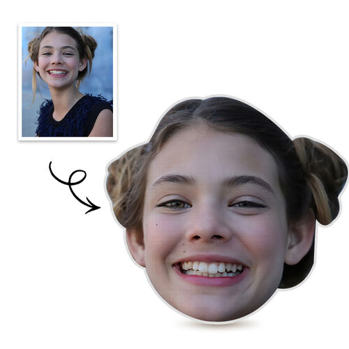 Oreiller visage personnalisé Oreiller portrait 3D Cadeau pour fille mignonne