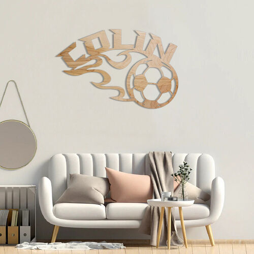 Personalized Soccer Wood Name Sign Home Decor