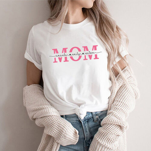 T-shirt personnalisé maman avec nom personnalisé pour la gentille maman