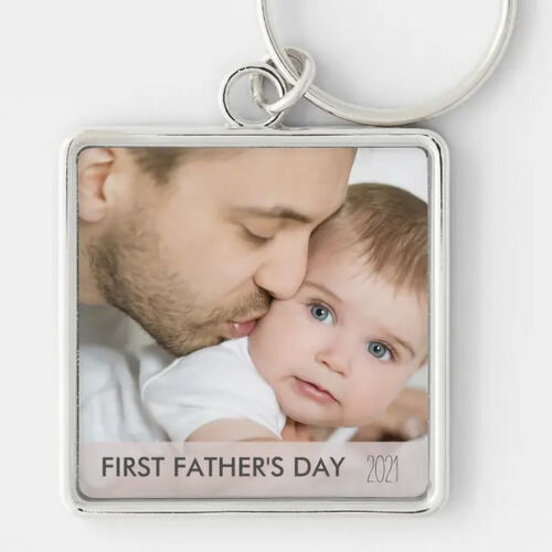 Custom Picture Keychain Memorial First Father's Day Gift