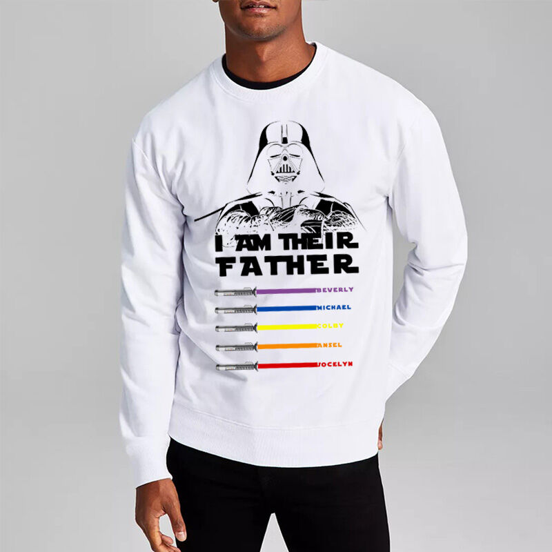 Sweatshirt personnalisé avec nom personnalisé et motif de personnages de dessins animés Cadeau cool pour papa