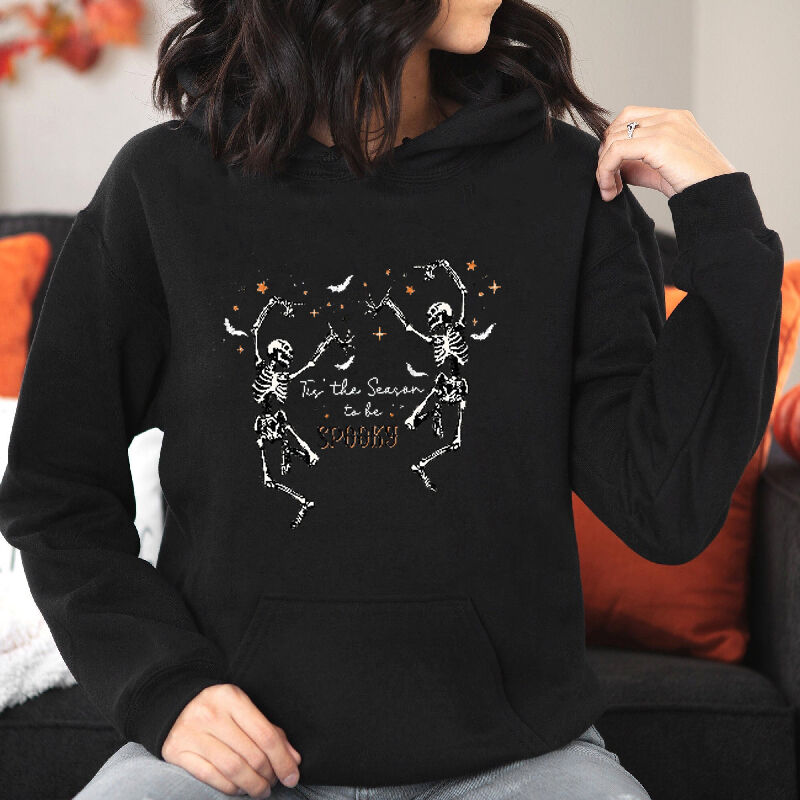 Trendy And Modern Hoodie with Ghost Dancer And Bat Pattern Creative Halloween Gift