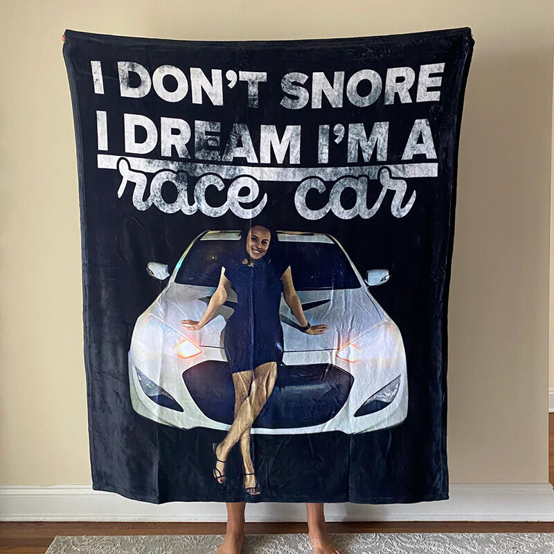 Personalized Picture Car Blanket Exquisite Gift for Best Friend "I Don't Snore"