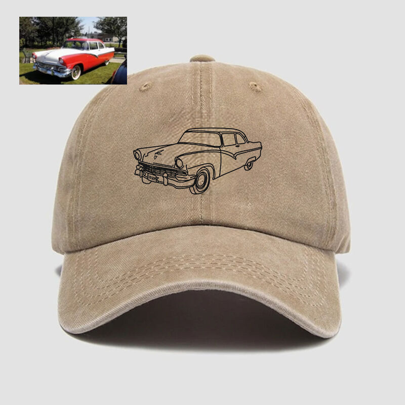 Personalisierte Kappe Custom Car Photo Line Design Perfektes Geschenk für Autoliebhaber