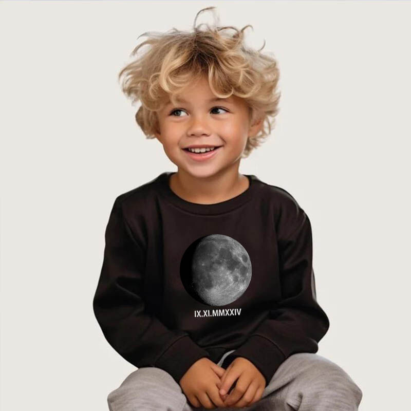 Personalisiertes Kinder-Sweatshirt Individuelles Foto mit Pailletteneffekt Cooles Geschenk zum Kindertag