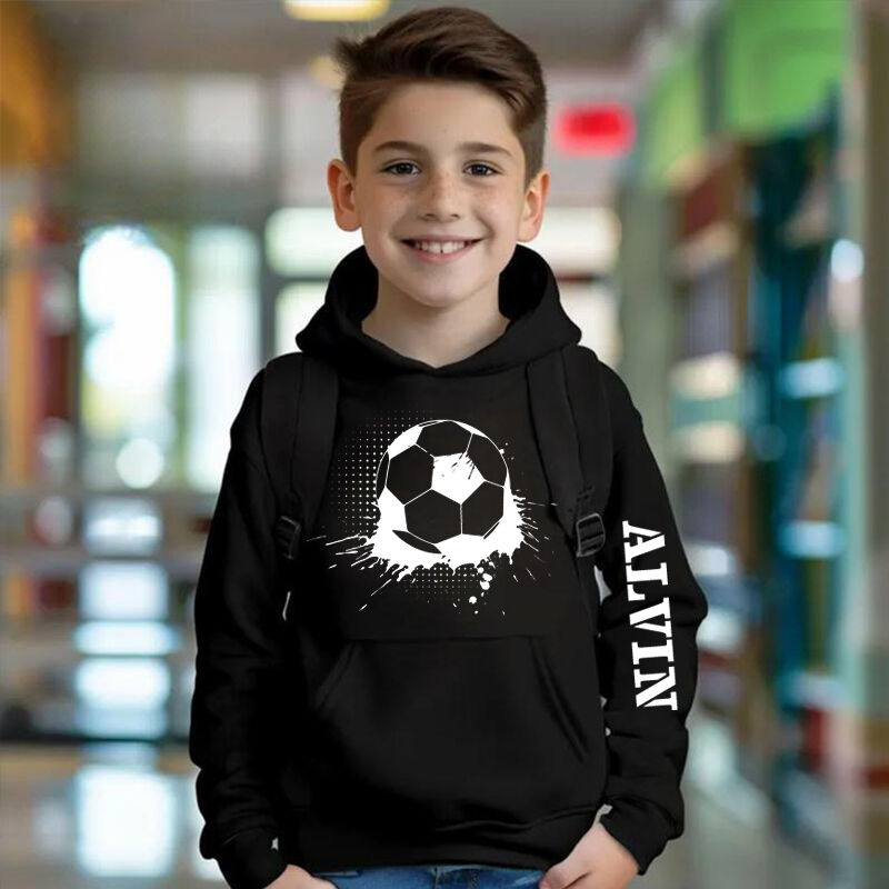 Personalized Children's Hoodies With Custom Names And Football Graphics For Sports Lovers