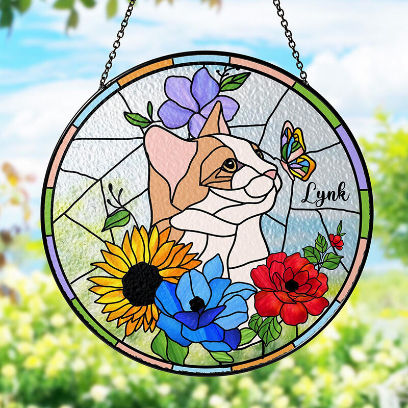 Personalized Pet Photo Glass Hangings Warm Christmas Gift For Pet Lovers