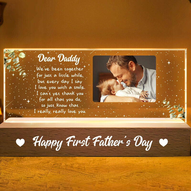Personalized Led Light, Custom Photo And Warm Words Gift For Father's Day