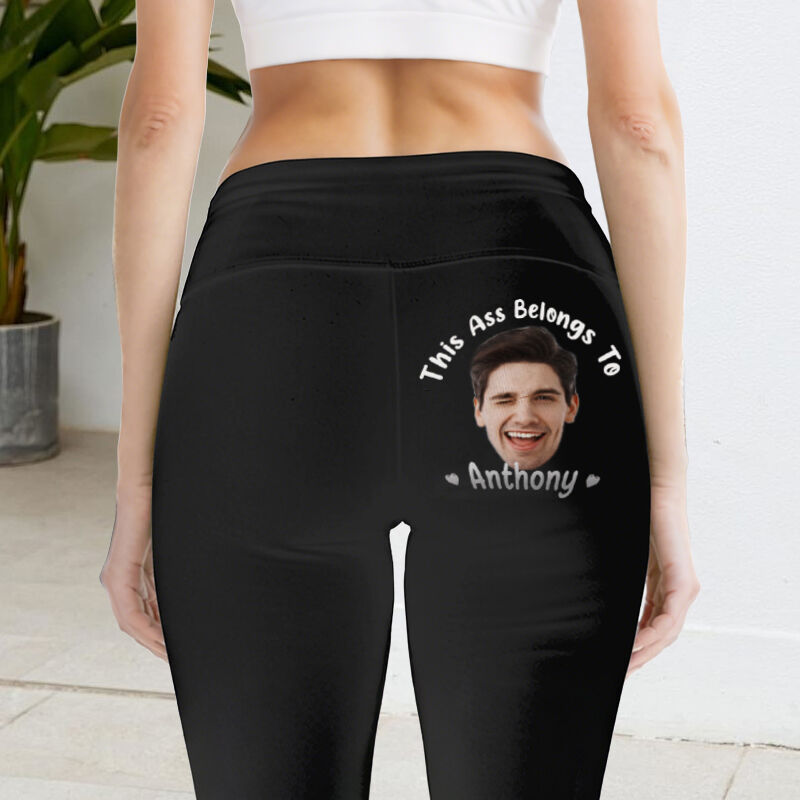 Personalized Leggings This Belongs To You Custom Photo Fun Design Gift for Her Lovers Wife