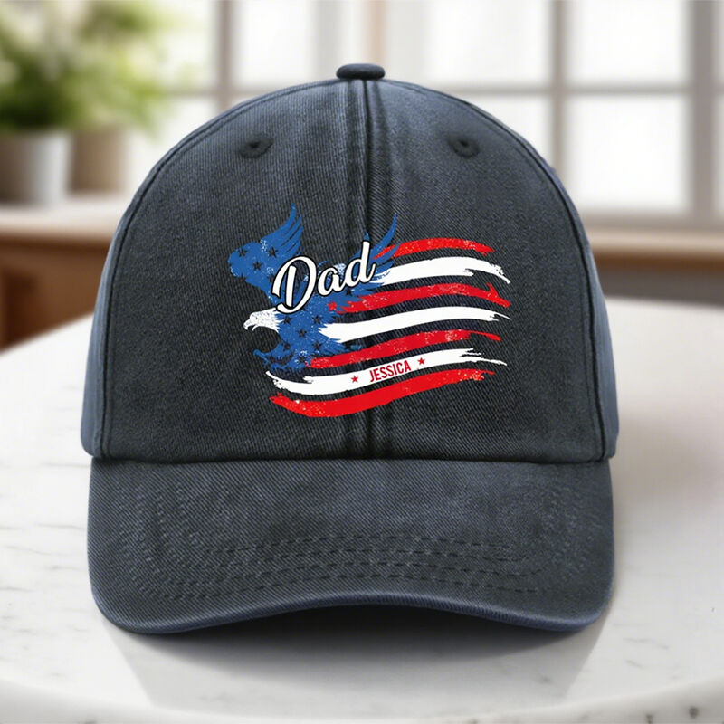 Personalized Hat Eagle Flying Custom Names Design Creative 4th Of July Gift for Family