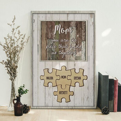 “You Are The Piece That Holds Us Together” Personalized Retro Frame