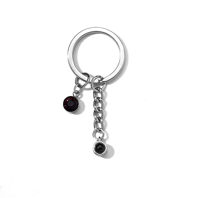 Llavero de proyección de piedra de nacimiento personalizado con foto