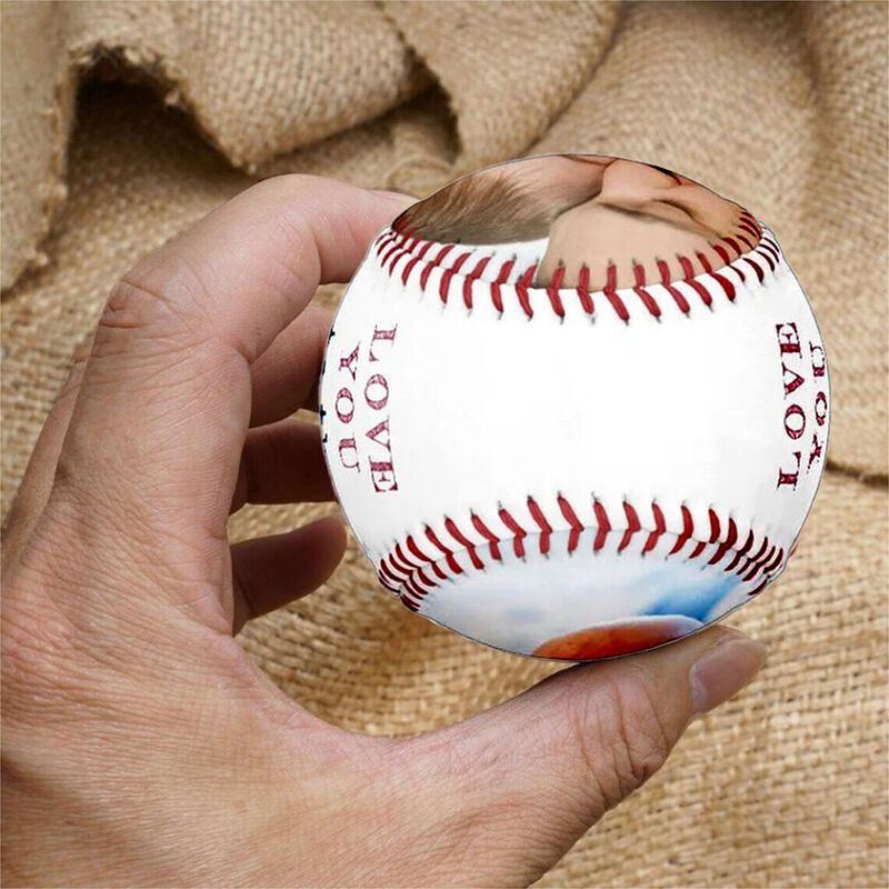 Gepersonaliseerd honkbal met foto's cadeau voor vader