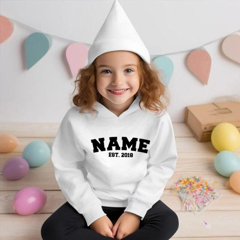 Personalized Kids Embroidered Hoodie With Custom Name Warm Gift For Children