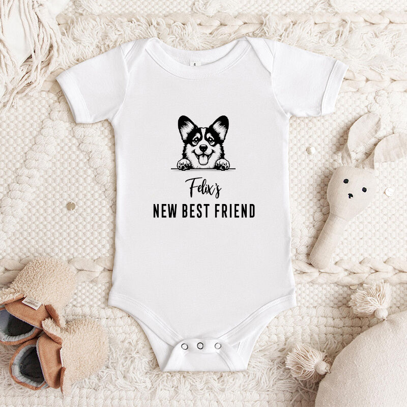 Onesie Bébé Personnalisee Photo d'un animal de compagnie en option Cadeau de naissance parfait pour les amoureux des animaux de compagnie