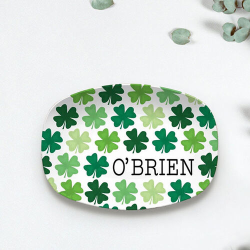Custom Name Plate with Four-leaf Clover Pattern for Mother