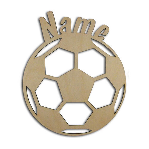 Lampada in legno personalizzata con disegno del calcio e nome personalizzato per gli amanti del calcio