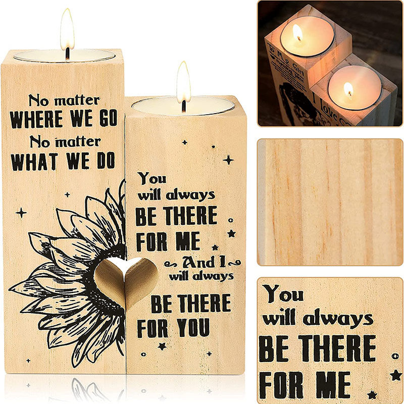 Craft Candlestick Gift Engraved" I'll Always Be There For You "Candle Holders