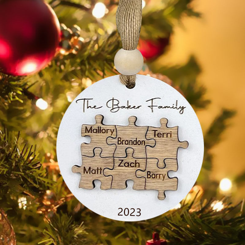 Personalized Family Puzzle Name Christmas Ornament