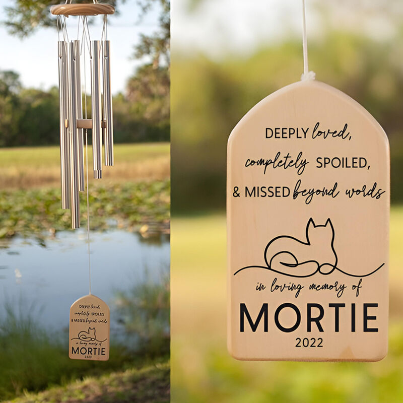 Custom Wind Chime Deeply Loved Completely Spoiled and Missed Beyond Words Pet Memorial Gift